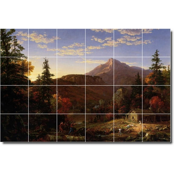 Ceramic Tile Mural-Thomas Cole Landscapes Painting 480. 36" w x 24" h using (24) 6 x 6 ceramic tiles