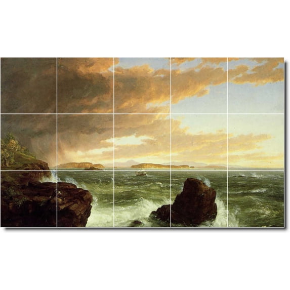 Ceramic Tile Mural-Thomas Cole Landscapes Painting 493. 30" w x 18" h using (15) 6 x 6 ceramic tiles