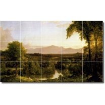 Ceramic Tile Mural-Thomas Cole Landscapes Painting 500. 21.25" w x 12.75" h using (15) 4.25 x 4.25 ceramic tiles