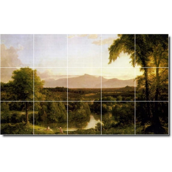 Ceramic Tile Mural-Thomas Cole Landscapes Painting 500. 40" w x 24" h using (15) 8 x 8 ceramic tiles