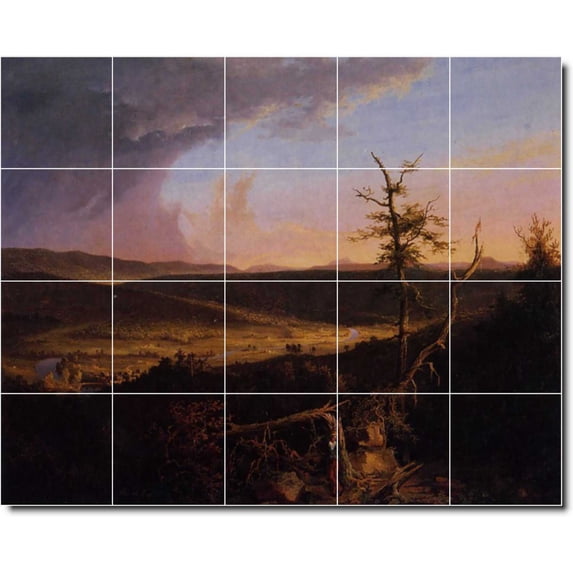 Ceramic Tile Mural-Thomas Cole Landscapes Painting 501. 30" w x 24" h using (20) 6 x 6 ceramic tiles
