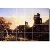 Ceramic Tile Mural-Thomas Cole Village Painting 114. 25.5" w x 17" h using (24) 4.25 x 4.25 ceramic tiles