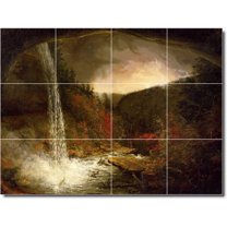 Ceramic Tile Mural-Thomas Cole Waterfalls 14. 17" w x 12.75" h using (12) 4.25 x 4.25 ceramic tiles