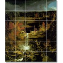 Ceramic Tile Mural-Thomas Cole Waterfalls Painting 22. 21.25" w x 25.5" h using (30) 4.25 x 4.25 ceramic tiles