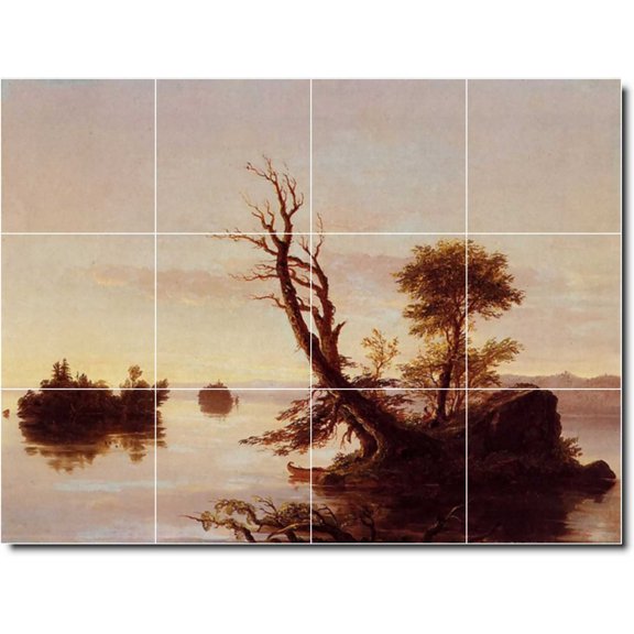 Ceramic Tile Mural-Thomas Cole Waterfront Painting 341. 17" w x 12.75" h using (12) 4.25 x 4.25 ceramic tiles