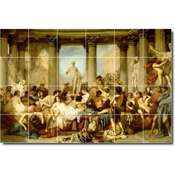 Ceramic Tile Mural-Thomas Couture Historical Kitchen Tile Mural 2. 36" w x 24" h using (24) 6 x 6 ceramic tiles