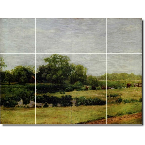Ceramic Tile Mural-Thomas Eakins Country Painting 350. 17" w x 12.75" h using (12) 4.25 x 4.25 ceramic tiles
