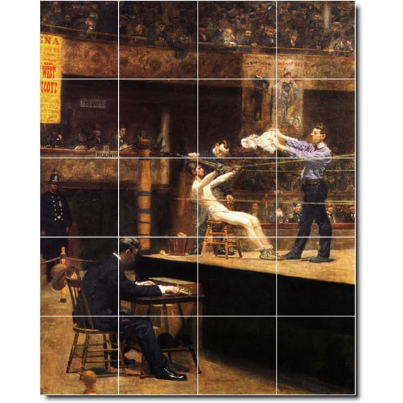 Ceramic Tile Mural-Thomas Eakins Sports Painting 8. 24" w x 30" h using (20) 6 x 6 ceramic tiles