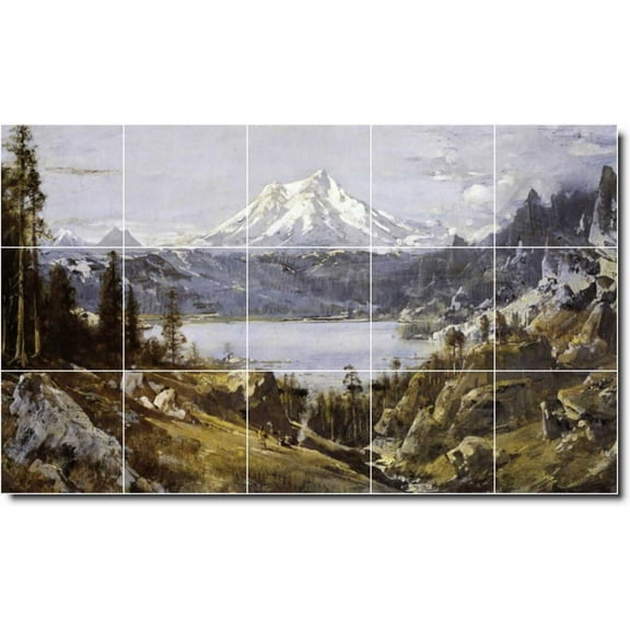 Ceramic Tile Mural-Thomas Hill Landscapes Painting 507. 21.25" w x 12.75" h using (15) 4.25 x 4.25 ceramic tiles