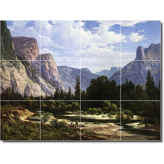 Ceramic Tile Mural-Thomas Hill Landscapes Painting 510. 24" w x 18" h using (12) 6 x 6 ceramic tiles