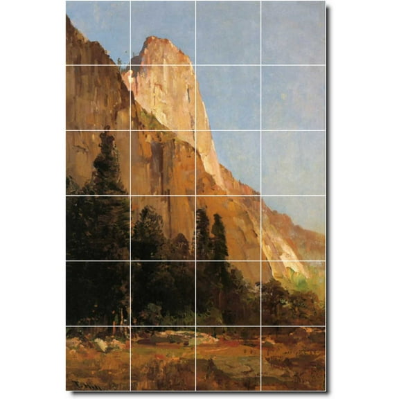 Ceramic Tile Mural-Thomas Hill Landscapes Painting 512. 17" w x 25.5" h using (24) 4.25 x 4.25 ceramic tiles