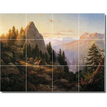 Ceramic Tile Mural-Thomas Hill Landscapes Painting 513. 17" w x 12.75" h using (12) 4.25 x 4.25 ceramic tiles