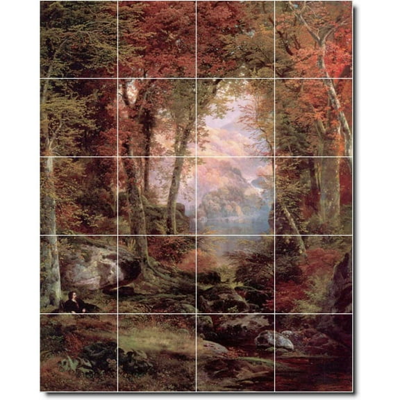 Ceramic Tile Mural-Thomas Moran Country Painting 356. 17" w x 21.25" h using (20) 4.25 x 4.25 ceramic tiles