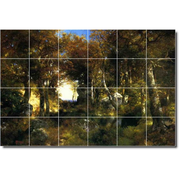 Ceramic Tile Mural-Thomas Moran Country Painting 357. 48" w x 32" h using (24) 8 x 8 ceramic tiles