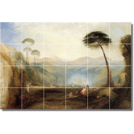 Ceramic Tile Mural-Thomas Moran Landscapes Painting 547. 72" w x 48" h using (24) 12 x 12 ceramic tiles