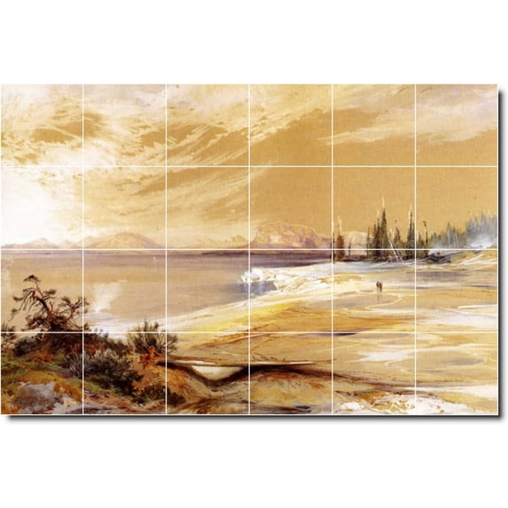 Ceramic Tile Mural-Thomas Moran Landscapes Painting 556. 36" w x 24" h using (24) 6 x 6 ceramic tiles