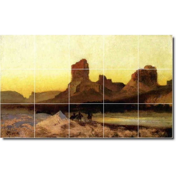 Ceramic Tile Mural-Thomas Moran Landscapes Painting 558. 30" w x 18" h using (15) 6 x 6 ceramic tiles