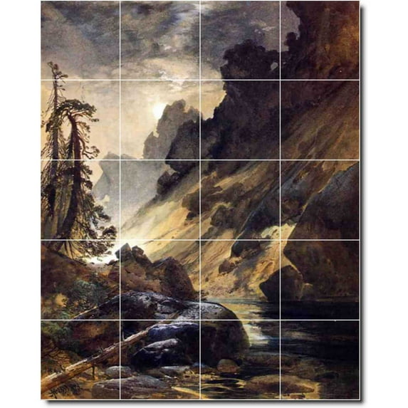Ceramic Tile Mural-Thomas Moran Landscapes Painting 564. 32" w x 40" h using (20) 8 x 8 ceramic tiles