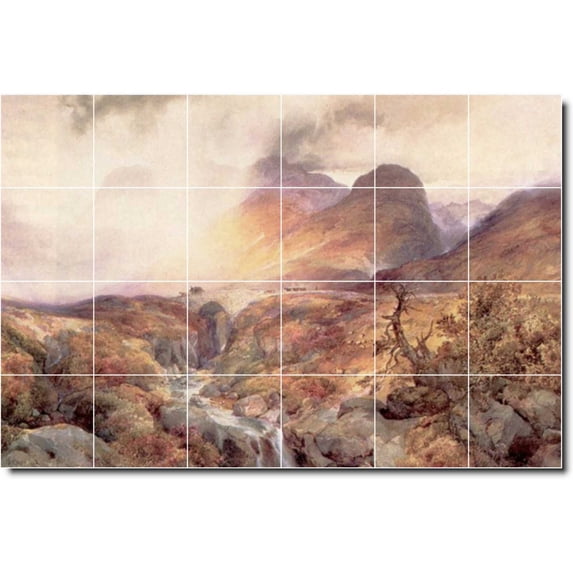 Ceramic Tile Mural-Thomas Moran Landscapes Painting 569. 36" w x 24" h using (24) 6 x 6 ceramic tiles