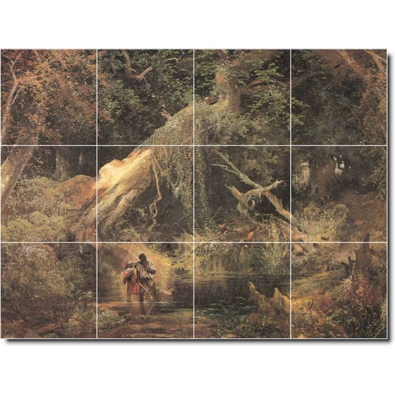 Ceramic Tile Mural-Thomas Moran Landscapes Painting 570. 24" w x 18" h using (12) 6 x 6 ceramic tiles