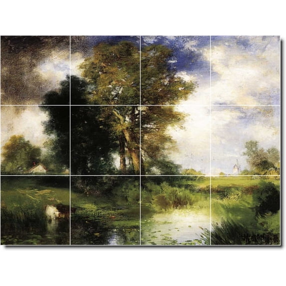 Ceramic Tile Mural-Thomas Moran Landscapes Painting 578. 24" w x 18" h using (12) 6 x 6 ceramic tiles