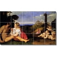thumbnail image 1 of Ceramic Tile Mural-Titian Mythology Kitchen Tile Mural 2. 30" w x 18" h using (15) 6 x 6 ceramic tiles, 1 of 3