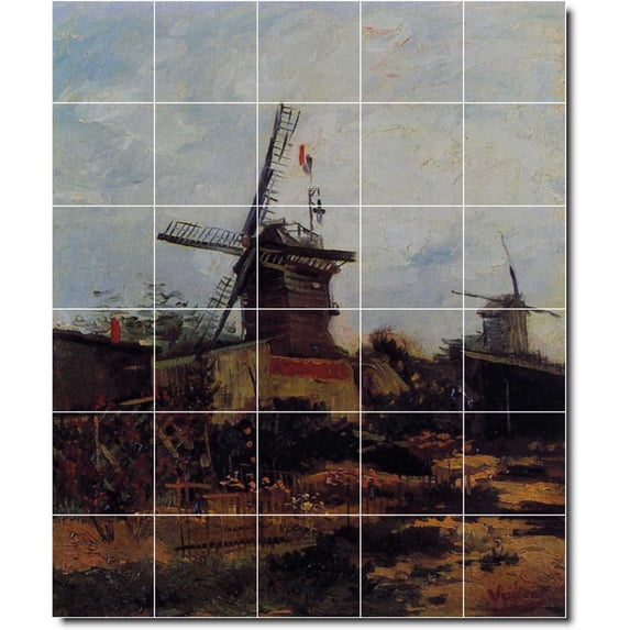 Ceramic Tile Mural-Vincent Van Gogh Country Painting 361. 40" w x 48" h using (30) 8 x 8 ceramic tiles