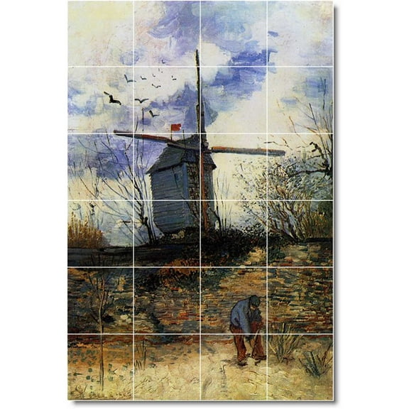 Ceramic Tile Mural-Vincent Van Gogh Country Painting 362. 17" w x 25.5" h using (24) 4.25 x 4.25 ceramic tiles
