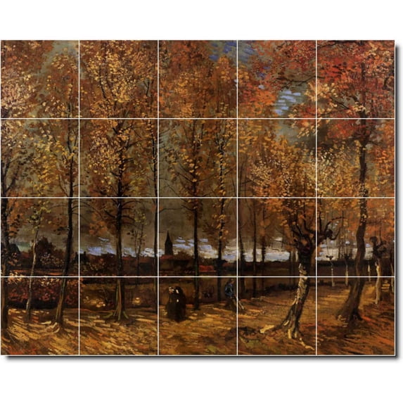 Ceramic Tile Mural-Vincent Van Gogh Landscapes Painting 587. 40" w x 32" h using (20) 8 x 8 ceramic tiles