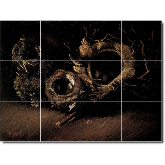 Ceramic Tile Mural-Vincent Van Gogh Still Life Backsplash Tile Mural 6. 17" w x 12.75" h using (12) 4.25 x 4.25 ceramic tiles