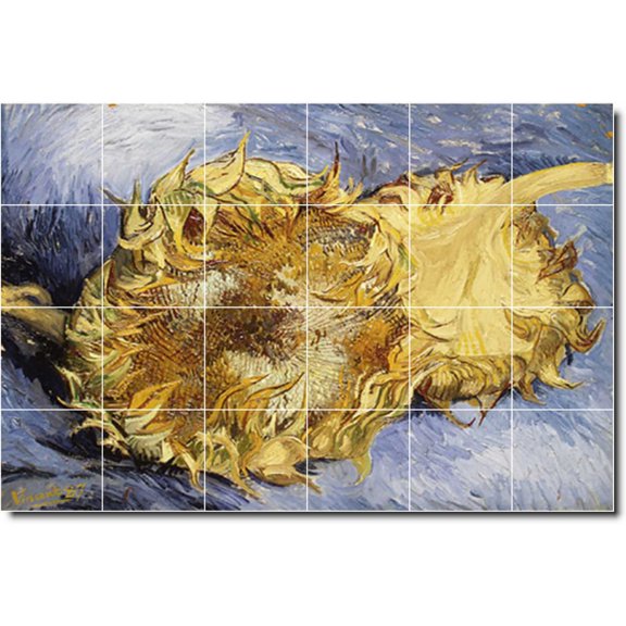 Ceramic Tile Mural-Vincent Van Gogh Still Life Custom Tile Mural 10. 36" w x 24" h using (24) 6 x 6 ceramic tiles