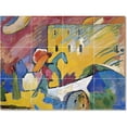 thumbnail image 1 of Ceramic Tile Mural-Wassily Kandinsky Abstract Tile Mural Home Construction Design Idea. 48" w x 40" h using (30) 8 x 8 ceramic tiles, 1 of 3