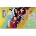 thumbnail image 1 of Ceramic Tile Mural-Wassily Kandinsky Abstract Tile Mural Traditional House Construction. 21.25" w x 12.75" h using (15) 4.25 x 4.25 ceramic tiles, 1 of 3