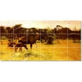 thumbnail image 1 of Ceramic Tile Mural-Wilhelm Kuhnert Animals Painting 70. 36" w x 18" h using (18) 6 x 6 ceramic tiles, 1 of 3
