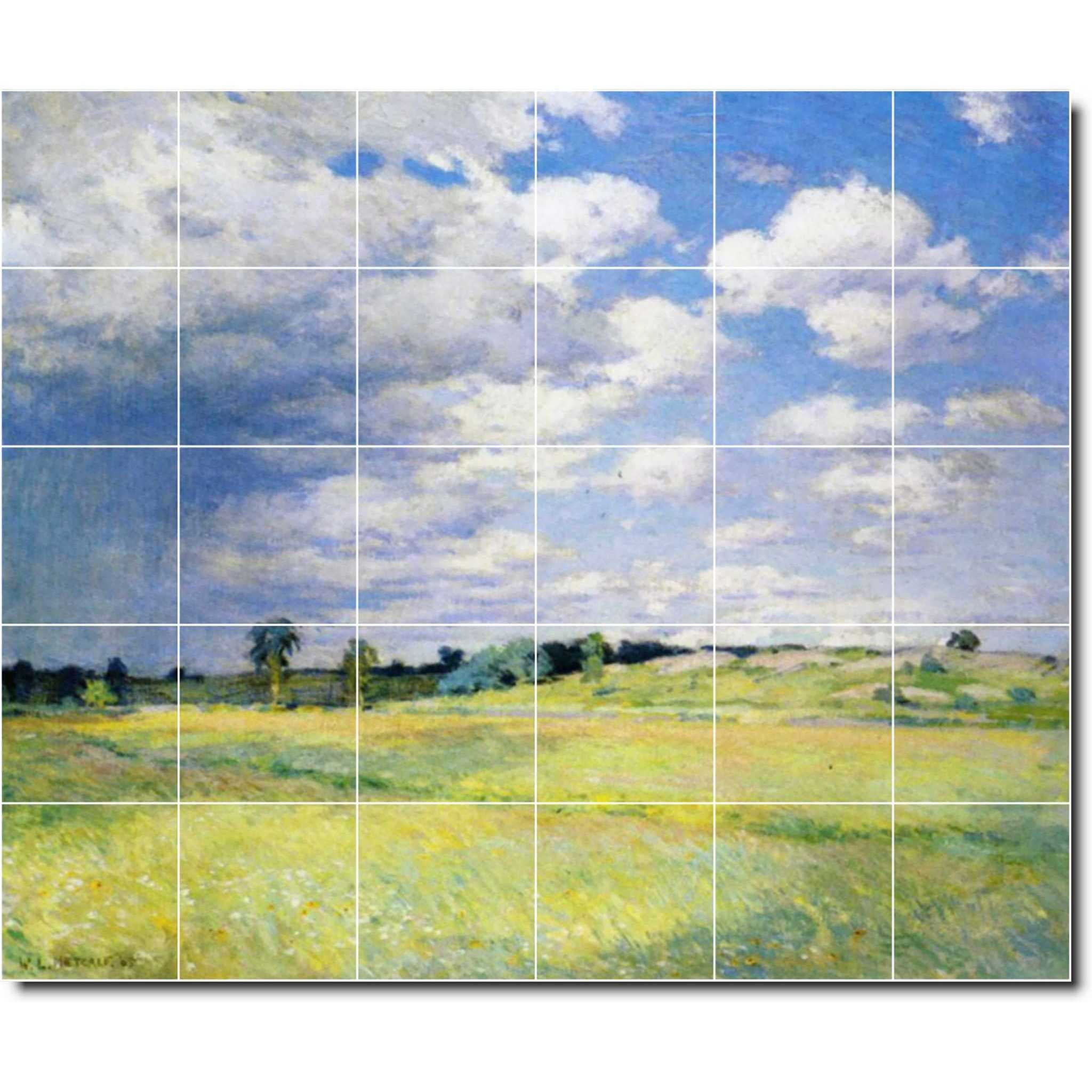 Ceramic Tile Mural-Willard Metcalf Country Painting 373. 72" w x 60" h using (30) 12 x 12 ceramic tiles