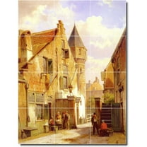 Ceramic Tile Mural-Willem Koekkoek Village Painting 119. 12.75" w x 17" h using (12) 4.25 x 4.25 ceramic tiles