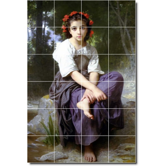 Ceramic Tile Mural-William Bouguereau Children Painting 44. 24" w x 36" h using (24) 6 x 6 ceramic tiles