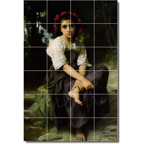 Ceramic Tile Mural-William Bouguereau Children Painting 48. 32" w x 48" h using (24) 8 x 8 ceramic tiles