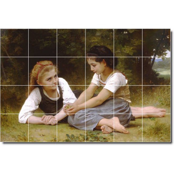 Ceramic Tile Mural-William Bouguereau Children Painting 54. 48" w x 32" h using (24) 8 x 8 ceramic tiles