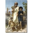 thumbnail image 1 of Ceramic Tile Mural-William Bouguereau Historical Wall Tile Mural 1. 24" w x 36" h using (24) 6 x 6 ceramic tiles, 1 of 3