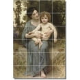 thumbnail image 1 of Ceramic Tile Mural-William Bouguereau Mother Child Painting 54. 32" w x 48" h using (24) 8 x 8 ceramic tiles, 1 of 3