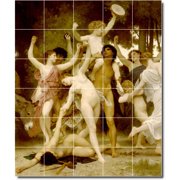 Ceramic Tile Mural-William Bouguereau Mythology Wall Tile Mural 17. 21.25" w x 25.5" h using 30 4.25 x 4.25 ceramic tiles