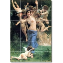Ceramic Tile Mural-William Bouguereau Nudes 27. 17" w x 25.5" h using (24) 4.25 x 4.25 ceramic tiles