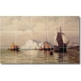 thumbnail image 1 of Ceramic Tile Mural-William Bradford Waterfront Painting 385. 21.25" w x 12.75" h using (15) 4.25 x 4.25 ceramic tiles, 1 of 3
