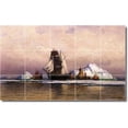 thumbnail image 1 of Ceramic Tile Mural-William Bradford Waterfront Painting 391. 60" w x 36" h using (15) 12 x 12 ceramic tiles, 1 of 3