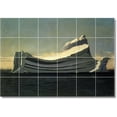 thumbnail image 1 of Ceramic Tile Mural-William Bradford Waterfront Painting 396. 36" w x 24" h using (24) 6 x 6 ceramic tiles, 1 of 3