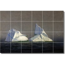 Ceramic Tile Mural-William Bradford Waterfront Painting 397. 25.5" w x 17" h using (24) 4.25 x 4.25 ceramic tiles