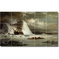 thumbnail image 1 of Ceramic Tile Mural-William Bradford Waterfront Painting 399. 21.25" w x 12.75" h using (15) 4.25 x 4.25 ceramic tiles, 1 of 3