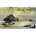 thumbnail image 1 of Ceramic Tile Mural-William Bradford Waterfront Painting 402. 60" w x 36" h using (15) 12 x 12 ceramic tiles, 1 of 3