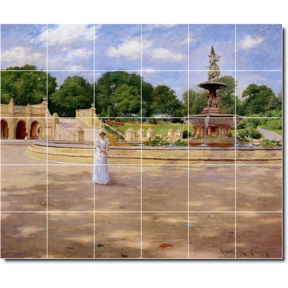 Ceramic Tile Mural-William Chase Country Painting 380. 48" w x 40" h using (30) 8 x 8 ceramic tiles